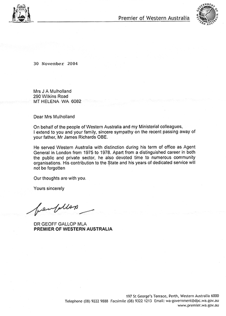 Premiers Letter