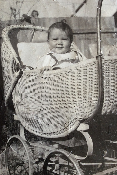 John in his pram